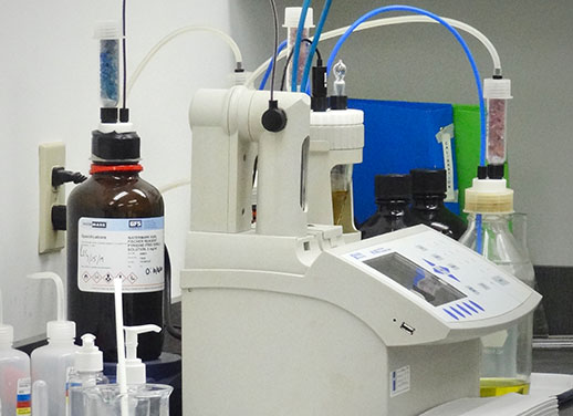 Karl Fischer titrator running quality control